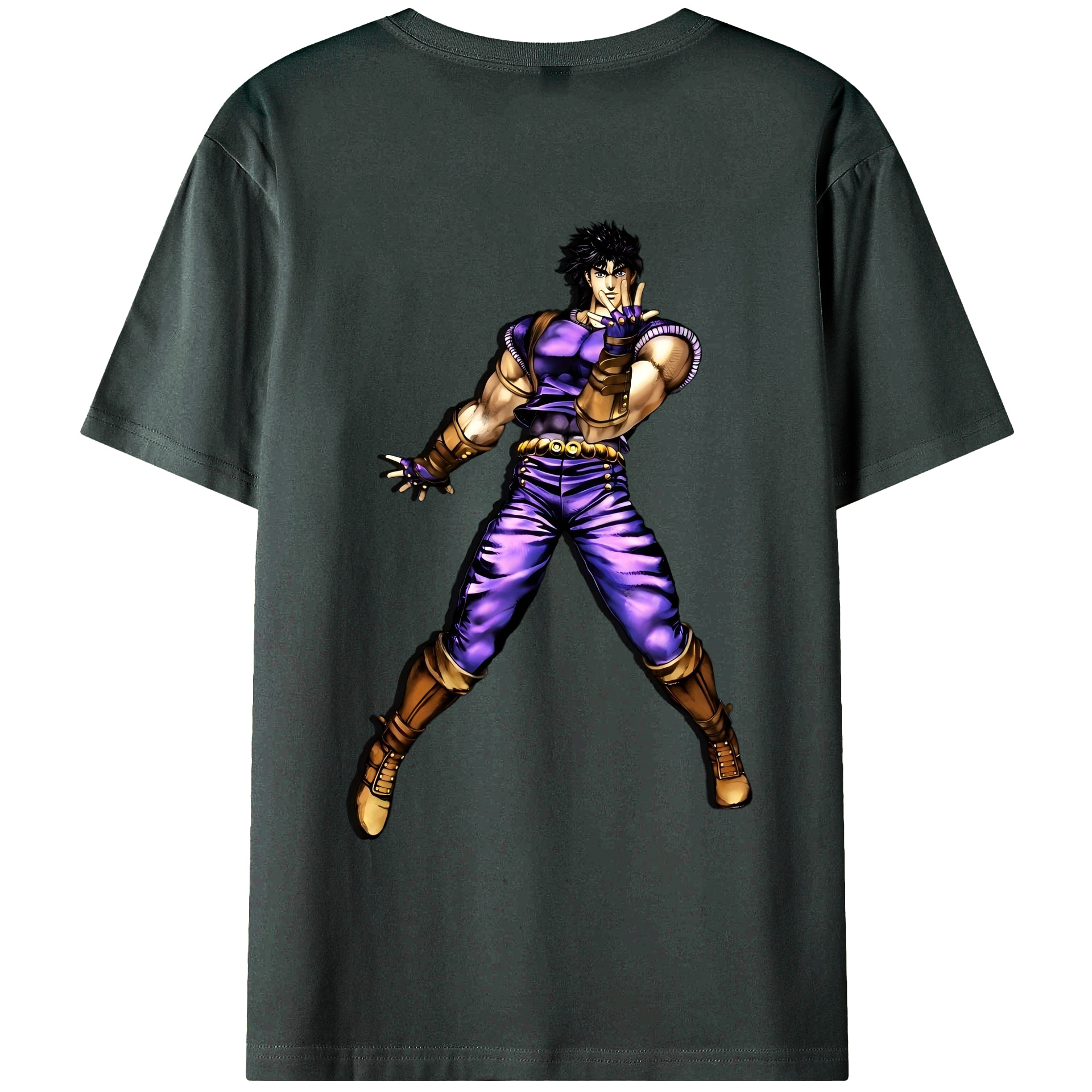 （画像用） ジョジョの奇妙な冒険 /ジョナサン?ジョースター JoJo's Bizarre Adventure Jonathan Joestar 綿100％ メンズ半袖Tシャツ（バックプリント） 通気性
